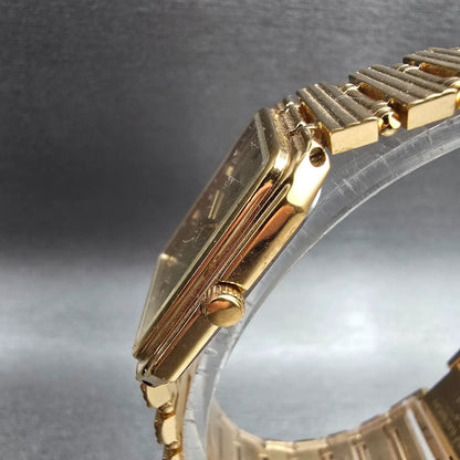Bulova Tank Watch Men 24mm Gold Dial Gold Rectangle 92M99 New Battery VTG2
