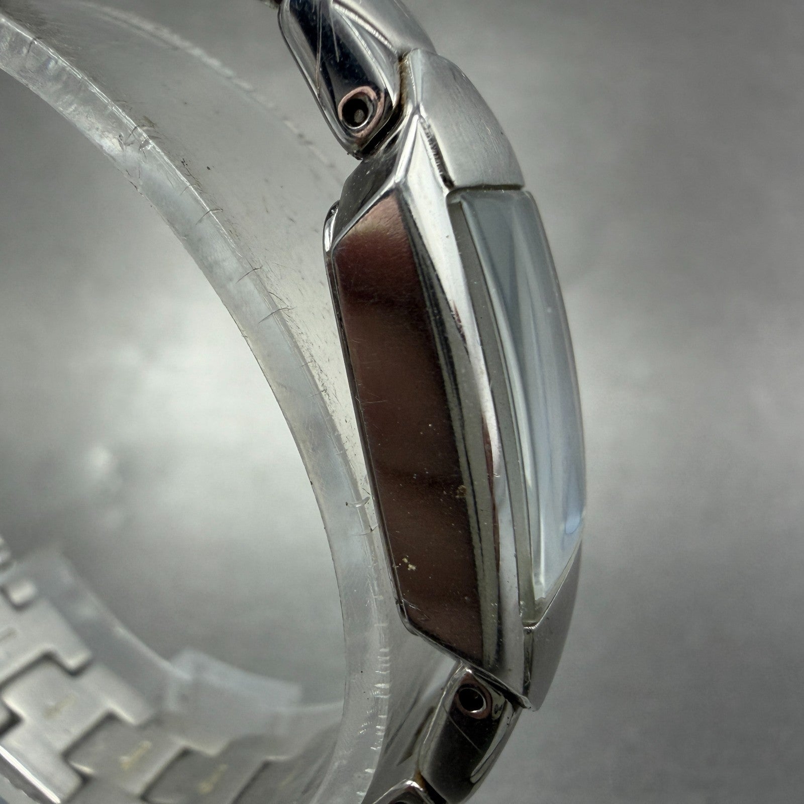 Seiko Tank Watch Women 16mm Blue Dial Silver Tone Rectangle 1N00-0CY0 NewBattery3