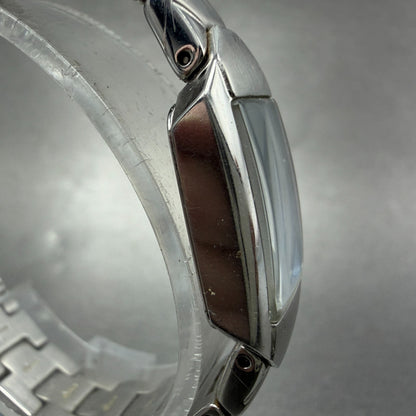 Seiko Tank Watch Women 16mm Blue Dial Silver Tone Rectangle 1N00-0CY0 NewBattery3