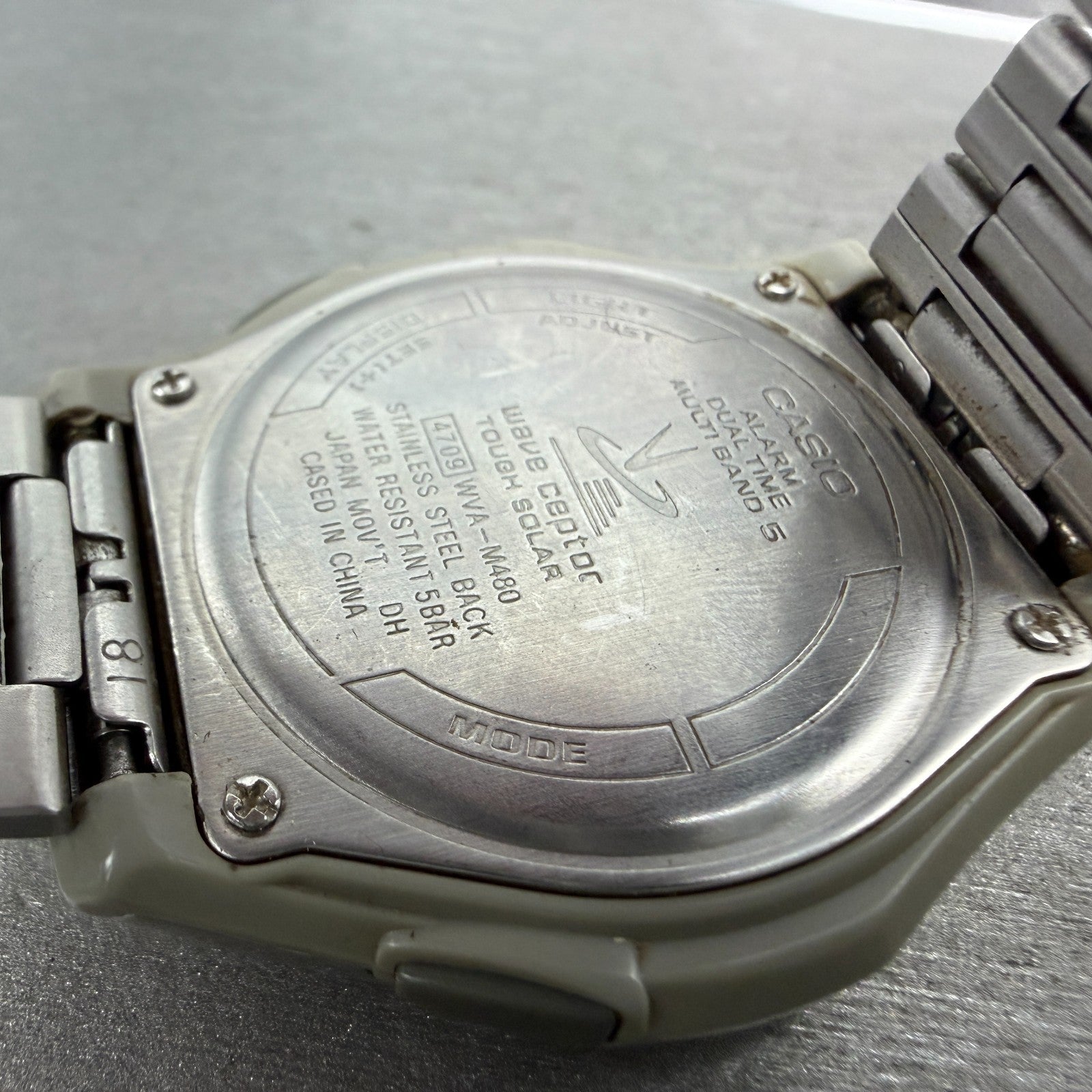 Casio Wave Ceptor Watch Men 41mm Black Dial Silver Tone Ana Digi Solar Works9