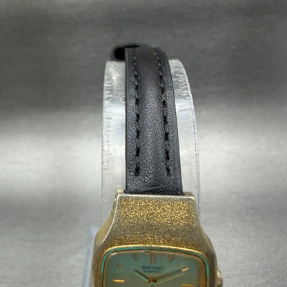 Seiko Watch Women 18mm Champagne Dial Gold Tone Rectangle 2320-5269 New Batt NJK4