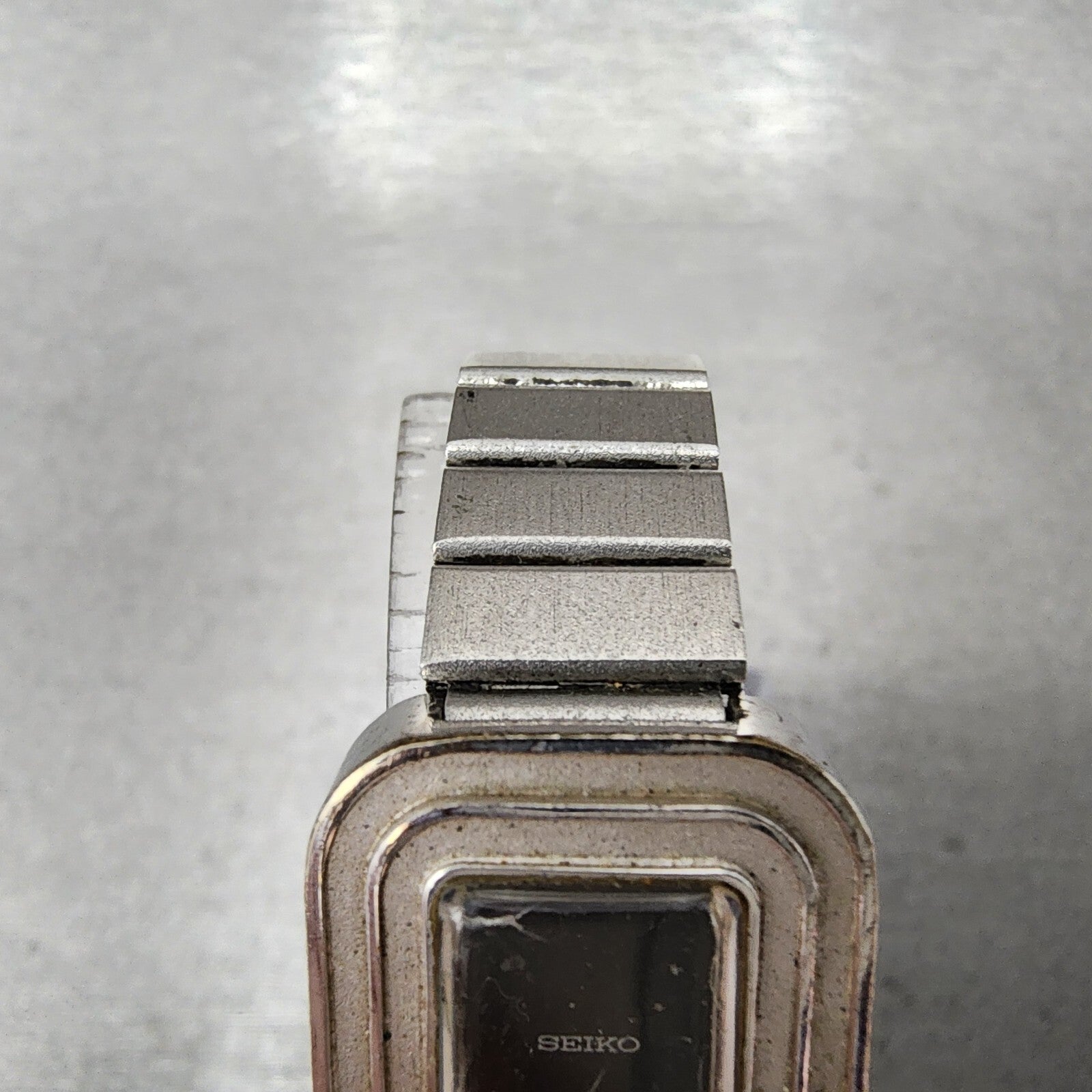 Seiko Tank Watch Women 19mm Black Dial White Gold Plated Manual 114490 PARTS5