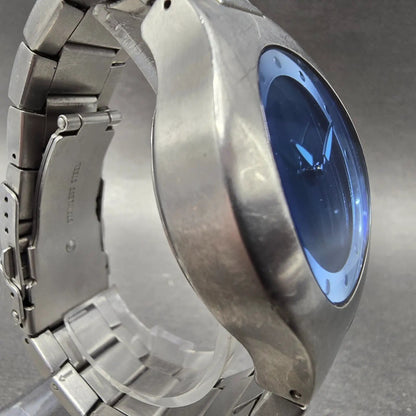 Fossil Big Tic Watch Men 41mm Blue Dial Silver Tone Round READ! JR-8051 New Batt3