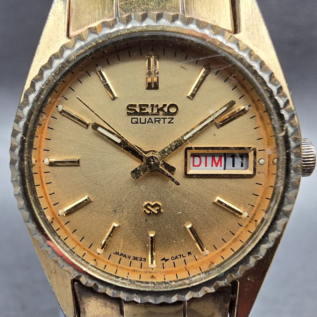 Seiko President Watch Women 24mm Gold Dial Gold Daydate Round 2A23-0039 New Batt1