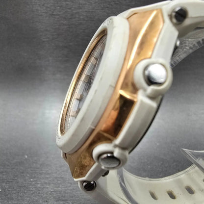 Casio Baby-G MSG-W100 Watch Women 41mm White Rose Gold Alarm Chrono Solar Works2
