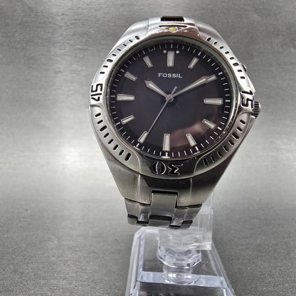 Fossil Blue Watch Men 41mm Red & Black Dial Silver Tone AM-3540 New Battery5