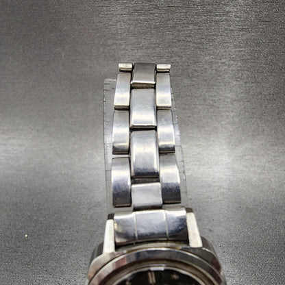 Seiko Seikomatic Lady Watch Women 24mm Black Dial Silver Tone Date Runs READ!!4