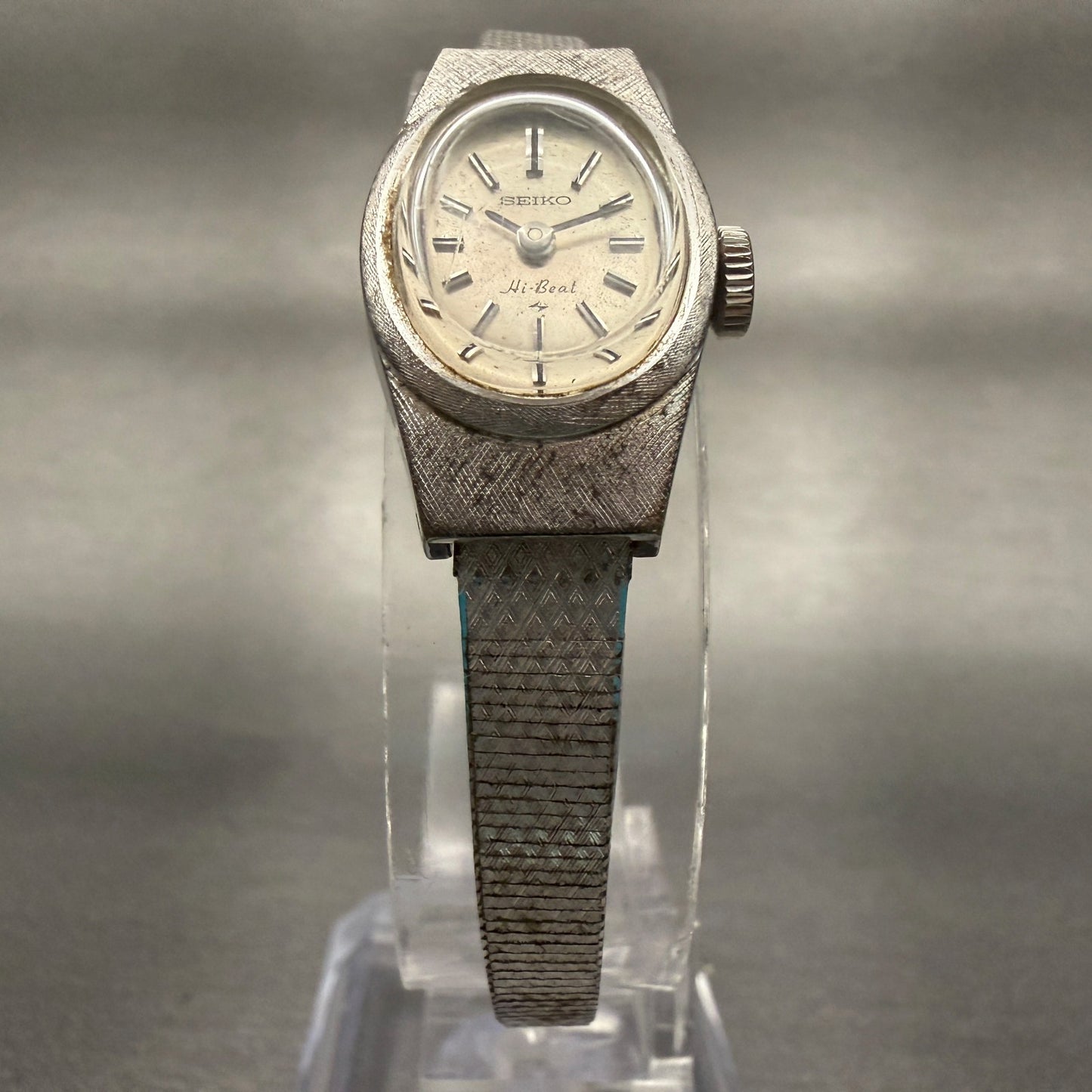 Seiko Hi-Beat Watch Women 15mm Silver Dial Silver Tone Oval 1120-7000 Manual5