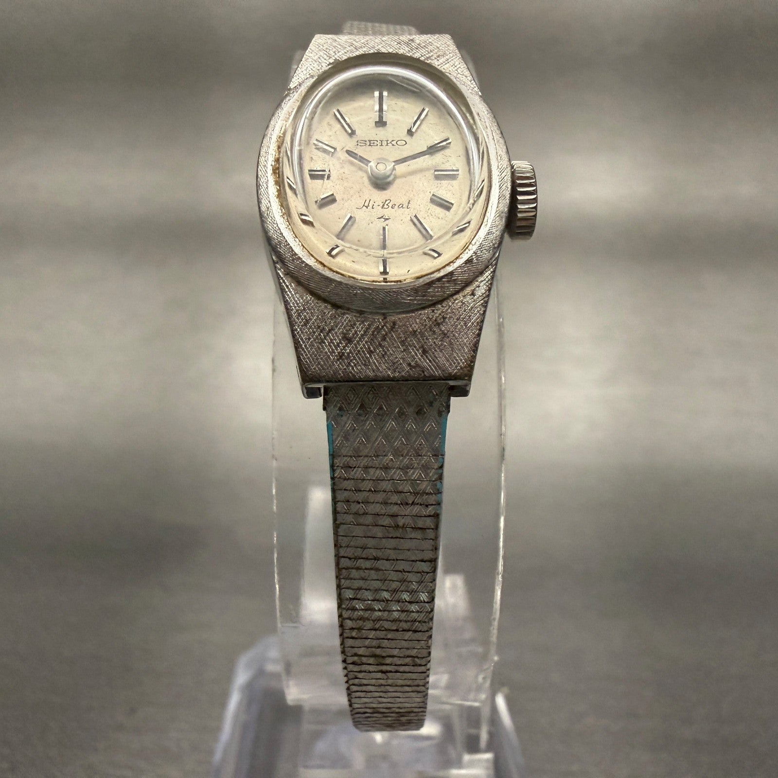 Seiko Hi-Beat Watch Women 15mm Silver Dial Silver Tone Oval 1120-7000 Manual5