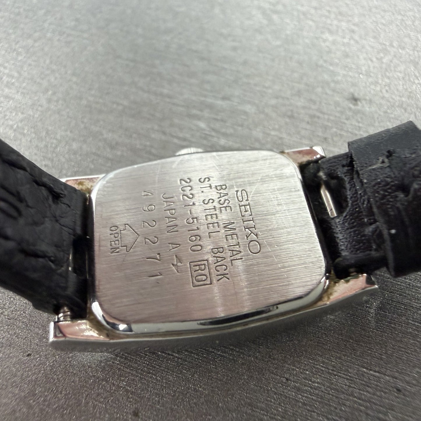 Seiko Tank Watch Women 16mm Silver Dial Silver Tone 2C21-5160 New Battery9