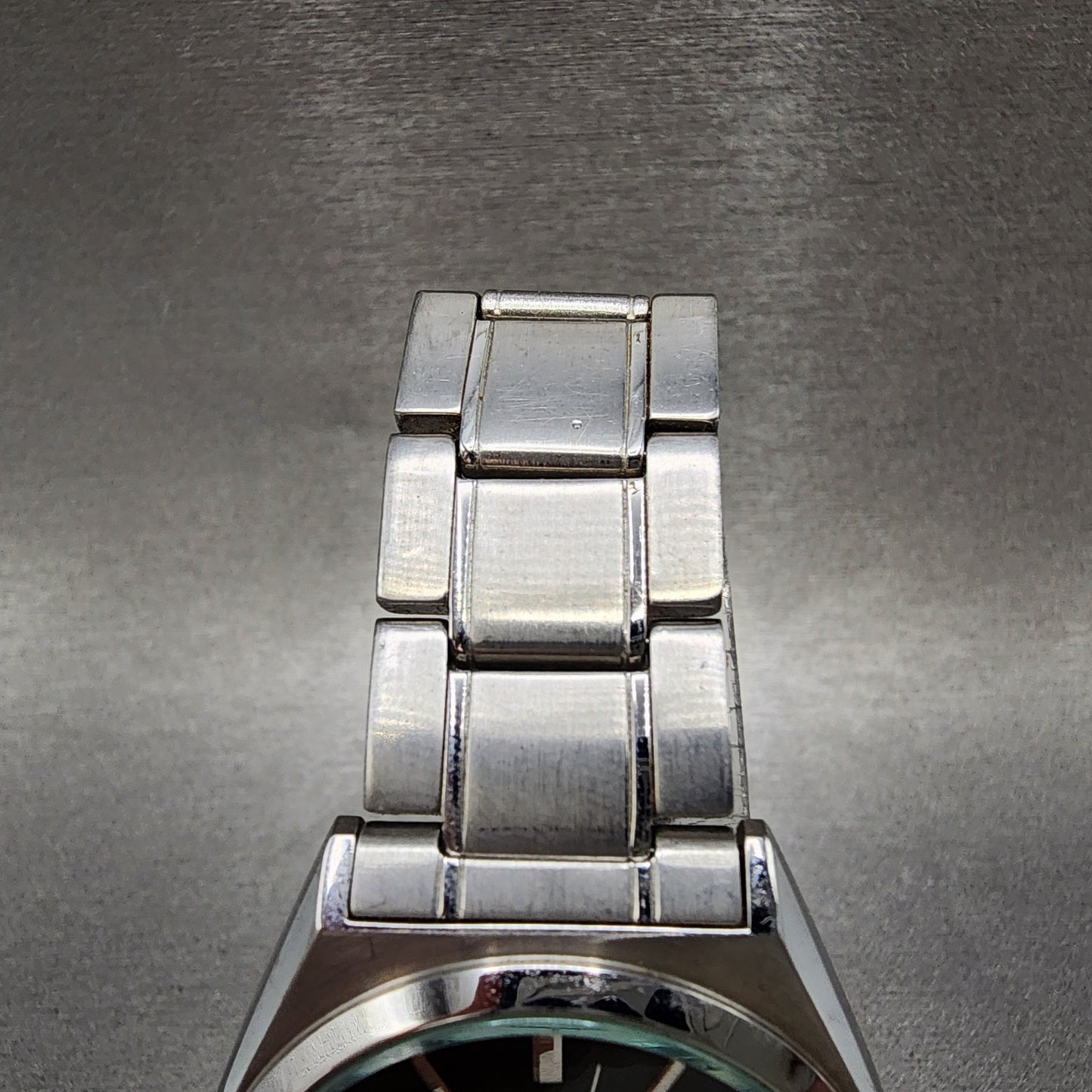 Seiko ALBA Solar Watch Men 36mm Black Dial Silver Tone Daydate Round V158 Runs4