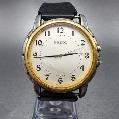 Seiko Watch Men 36mm Champagne Dial Two Tone Date Round V732-0P79 PARTS
