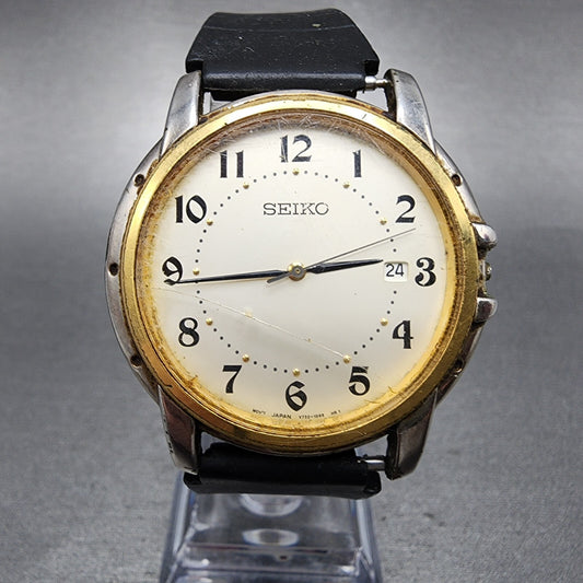 Seiko Watch Men 36mm Champagne Dial Two Tone Date Round V732-0P79 PARTS