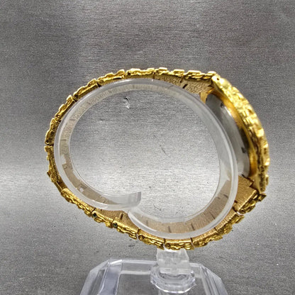 Gruen Watch Men 33mm Gold Dial Gold Nugget Case Tone New Battery Vintage8