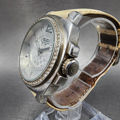 Coach Boyfriend Watch Women 38mm White Dial Steel Case Round New Battery1