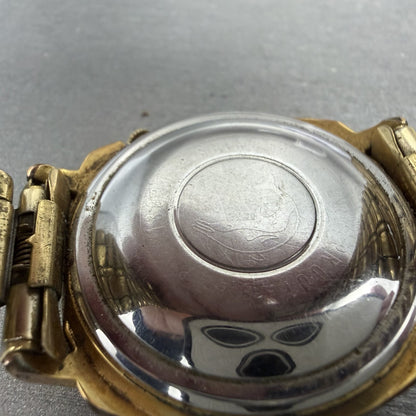 Seiko 5 Sportsmatic Watch Men 36mm White Dial Gold Tone Daydate Automatic RunsAB9