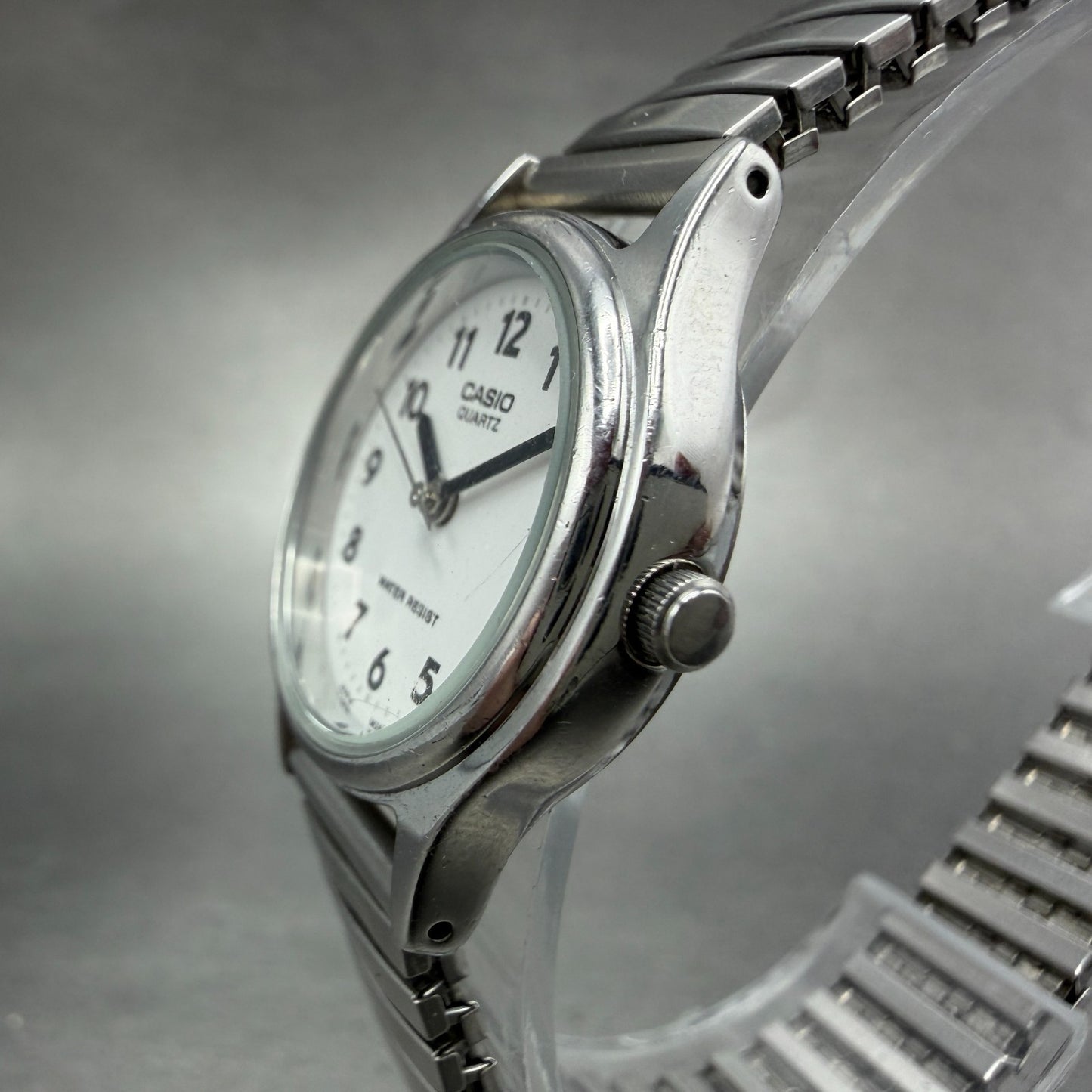 Casio Watch Women 25mm White Dial Silver Tone Round LQ-410 New Battery2