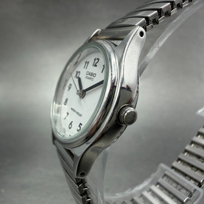 Casio Watch Women 25mm White Dial Silver Tone Round LQ-410 New Battery2