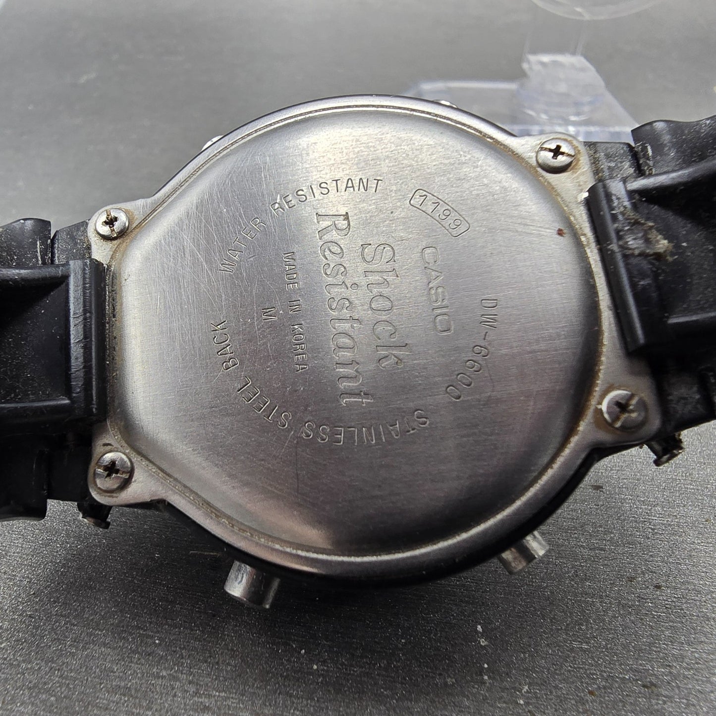 Casio G-Shock DW-6600 Watch men 41mm Black Alarm Chronograph 1199 Vintage PARTS10
