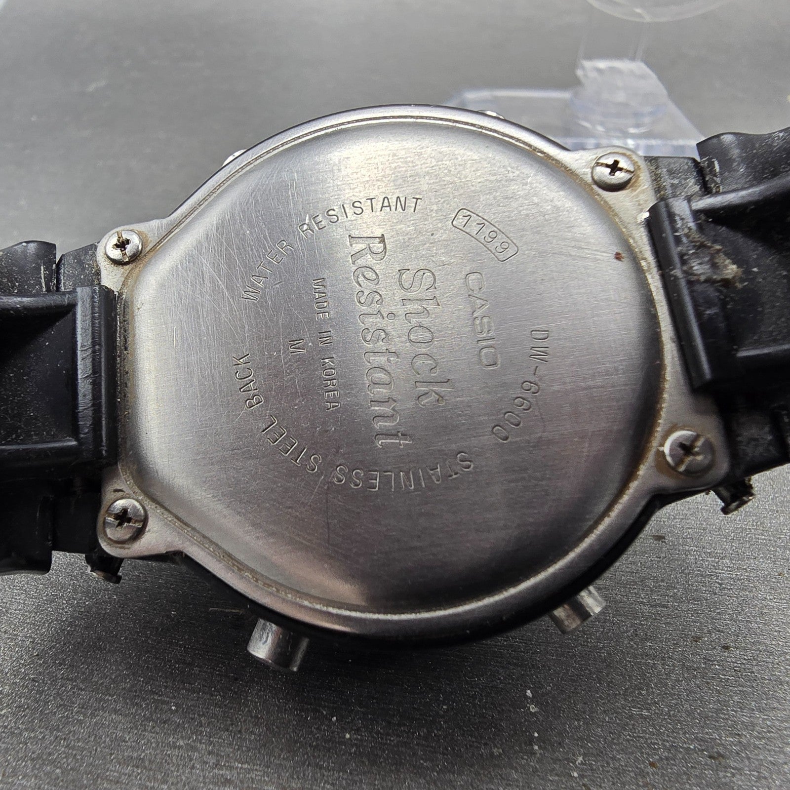 Casio G-Shock DW-6600 Watch men 41mm Black Alarm Chronograph 1199 Vintage PARTS10