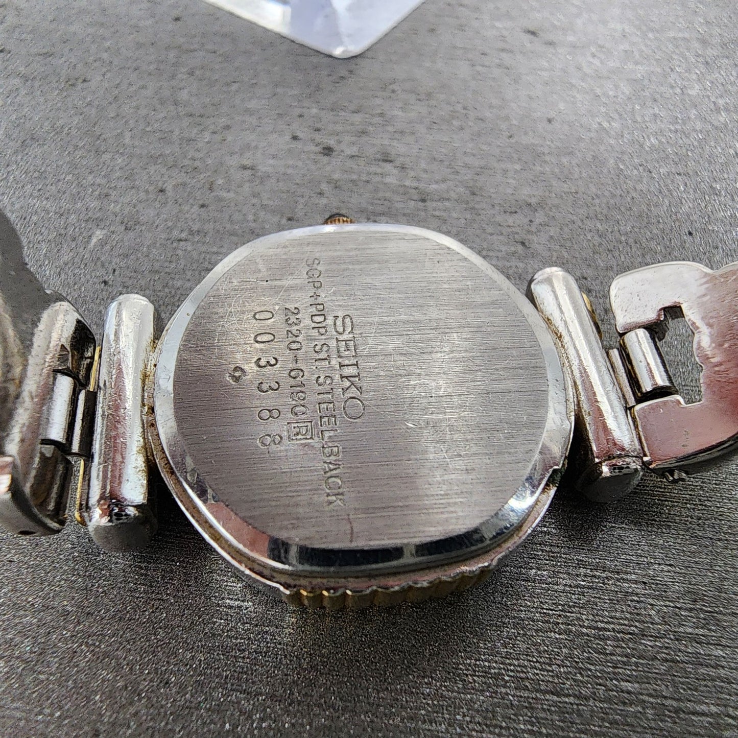 Seiko Watch Women 22mm Champagne Dial Two Tone Hexagon 23206190 New Battery9