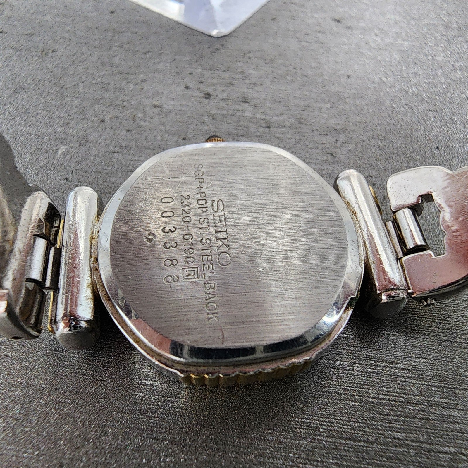 Seiko Watch Women 22mm Champagne Dial Two Tone Hexagon 23206190 New Battery9