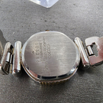 Seiko Watch Women 22mm Champagne Dial Two Tone Hexagon 23206190 New Battery9