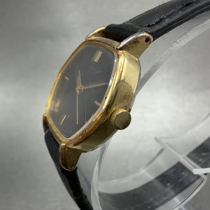Seiko Watch Women 21mm Black Dial Gold Tone Hexagon 12215500 New Battery2