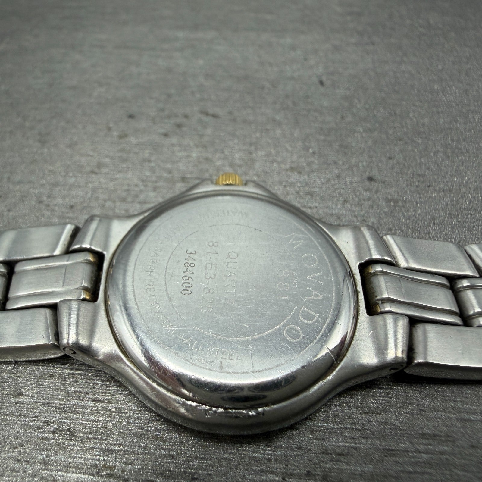Movado Museum Watch Women 24mm Black Dial Two Tone Round READ!!!! 81-E3-828 Runs15