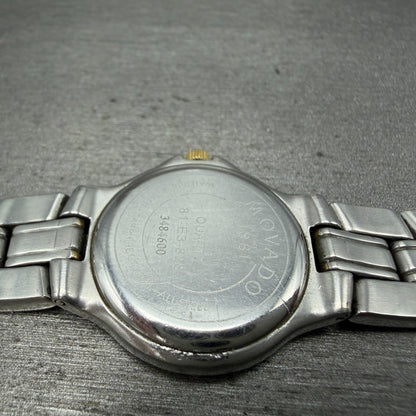 Movado Museum Watch Women 24mm Black Dial Two Tone Round READ!!!! 81-E3-828 Runs15