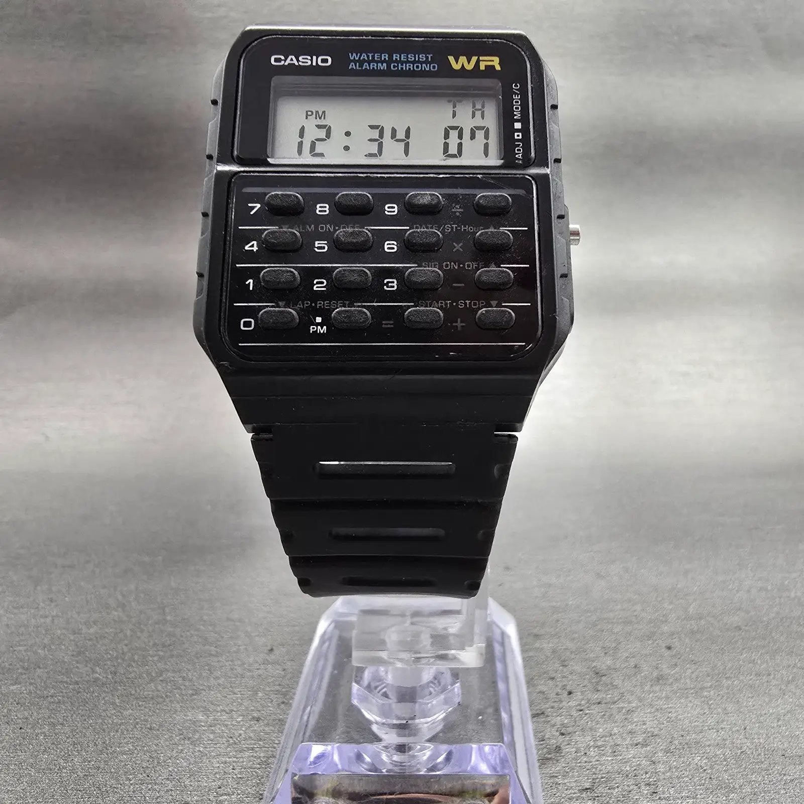 Casio Calculator CA-53W Watch Men 34mm Black Chronograph Alarm New Battery TF5