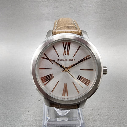 Michael Kors Martman Watch Women 38mm Silver Dial Steel Round MK2479 New Battery0