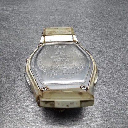 Casio Waveceptor WVA-430J Watch Men 43mm Black Dial Silver Alarm Chrono PARTS9