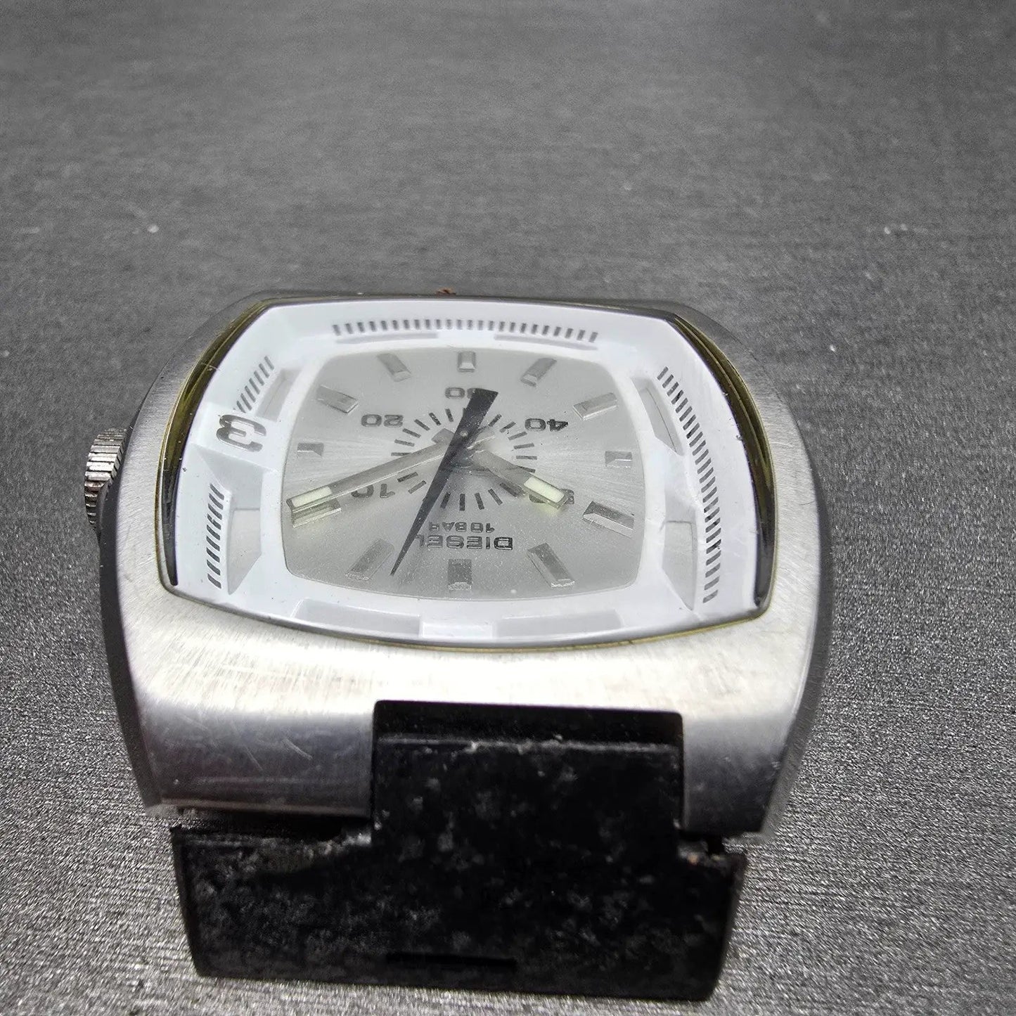 Diesel Watch Men 40mm Silver Dial Silver Tone Rectangle DZ-1100 PARTS5