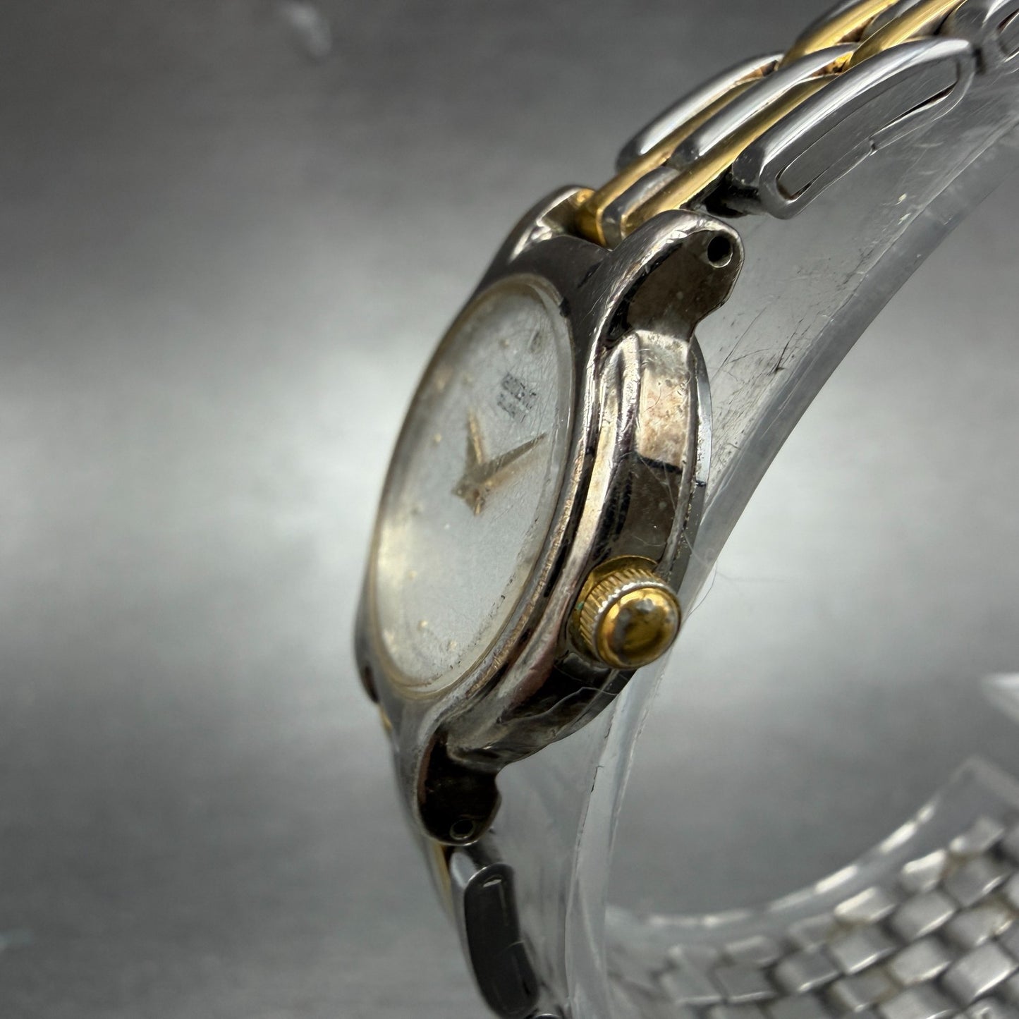 Seiko Watch Women 20mm Silver Dial Two Tone Round Vintage 1N00-0G69 New Battery2