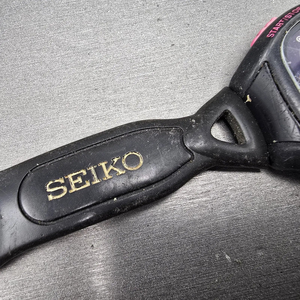 Seiko Super runner Watch Men 43mm Black Alarm Chronograph S680-00A0 Solar READ!!6