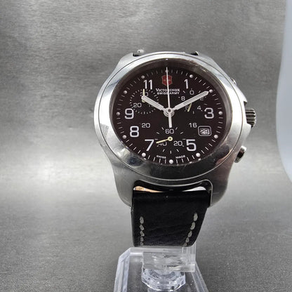 Victorinox Swiss Army Chronograph Watch Men 40mm Black Dial Steel READ!!! NewBat6