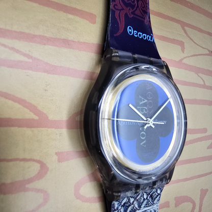 Swatch Access Avaton Watch Men 34mm Blue Dial Blue Case SKZ107 New Battery NOS11