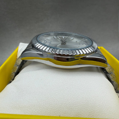 Invicta Specialty Watch Men 41mm Silver Dial Silver Round Fluted Bezel 690133
