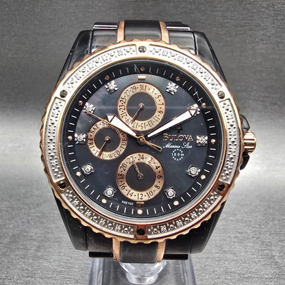 Bulova Marine Star Watch Men 42mm MOP Dial Two Tone Daydate 98E102 New Battery0