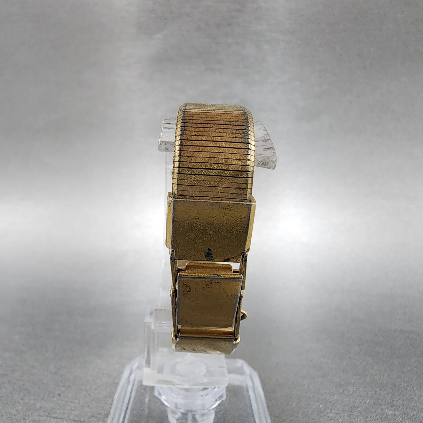 Seiko Tank Watch Women 12mm Gold Dial Gold Tone Rectangle 2E20-5409 New Battery6