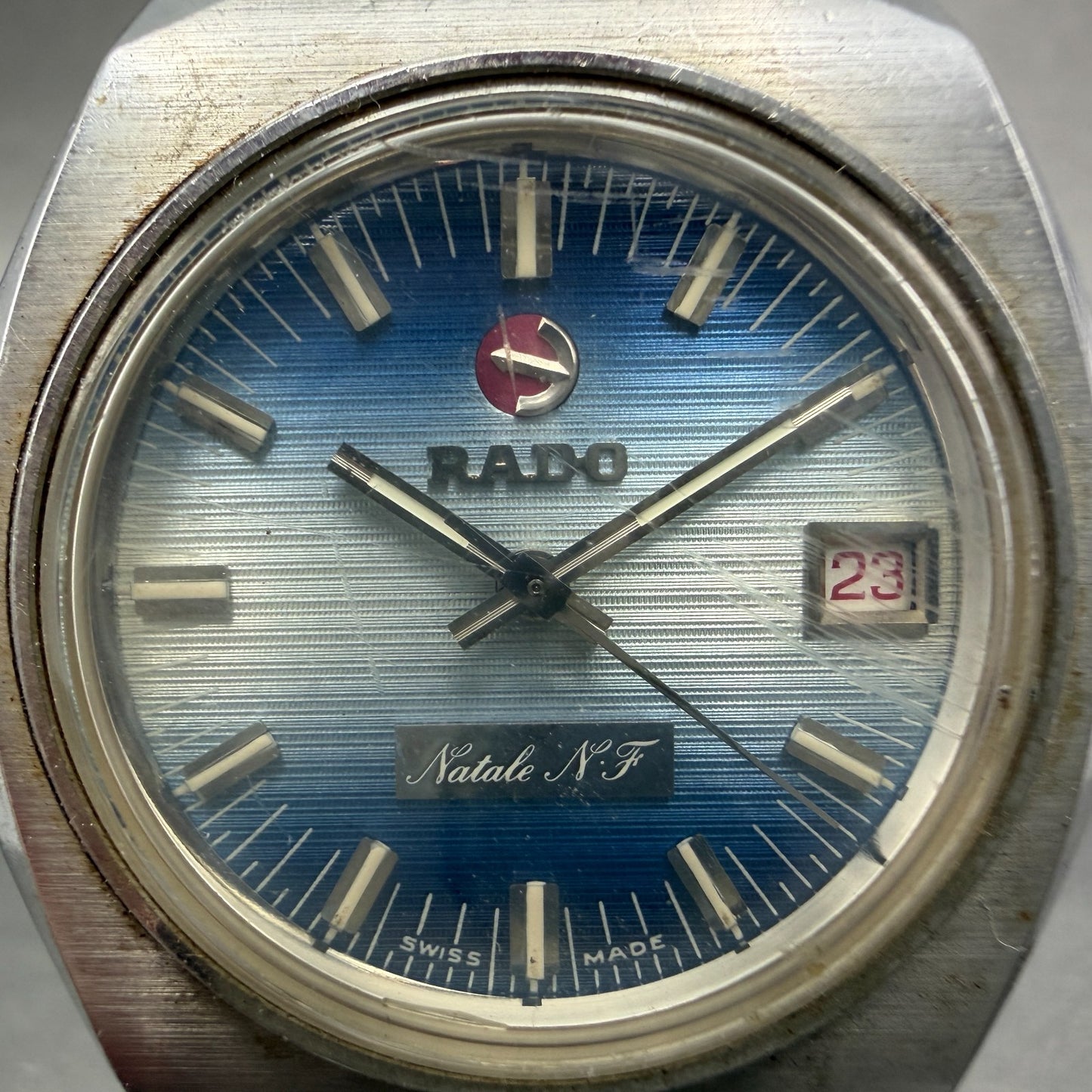 Rado Natale N.F Watch Men 37mm Blue Dial Steel Date Automatic PARTS2