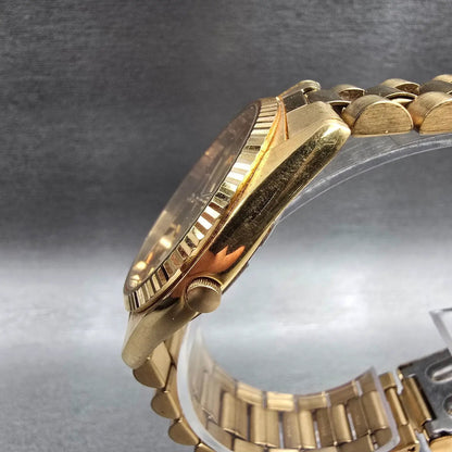 Seiko President Watch Men 35mm Gold Dial Gold Tone Daydate 5Y23-8A60 New Battery2