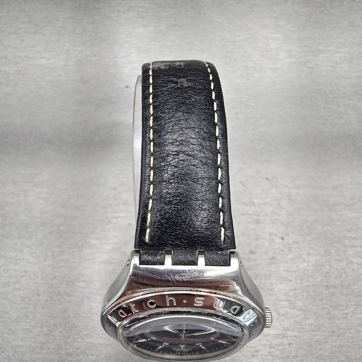 Swatch Irony Twirl Watch Men 37mm Black Dial Silver Tone Date YGS428C New Batt4