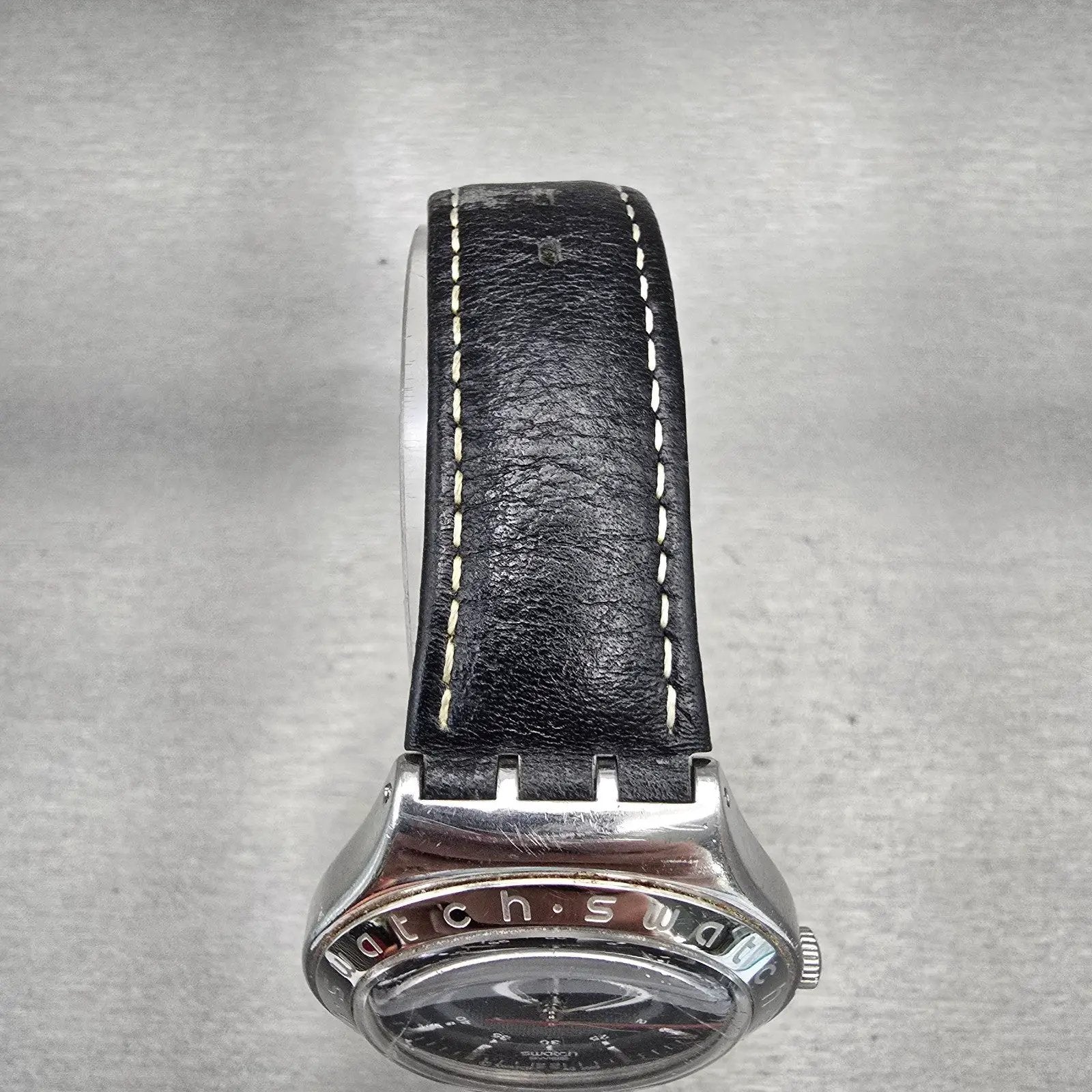 Swatch Irony Twirl Watch Men 37mm Black Dial Silver Tone Date YGS428C New Batt4