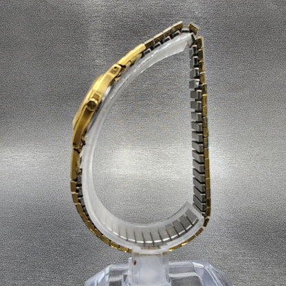 VTG Seiko Watch Women 21mm Gold Dial Gold Tone Round 2C21-0029 New Battery