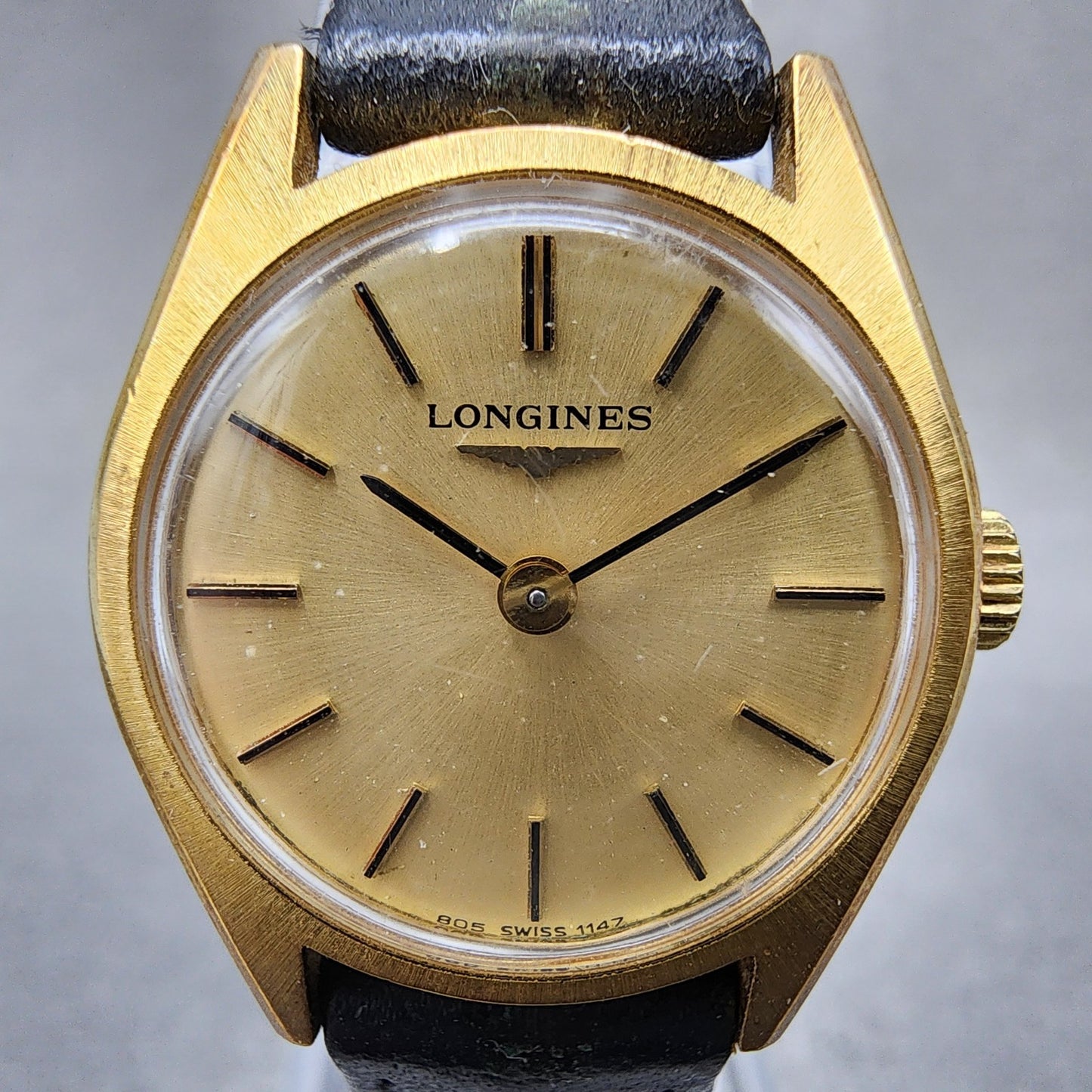 Longines Watch Women 23mm Gold Dial Gold Tone Manual Wind 1147 Runs VTG1