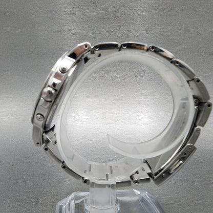 Seiko Solar Watch Men 38mm White Dial Silver Tone Date 7b52-0af0 Runs