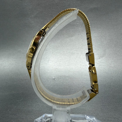Seiko Watch Women 16mm Brown Dial Gold Tone Octagon 2c20-5760 New Battery VTG 6F6