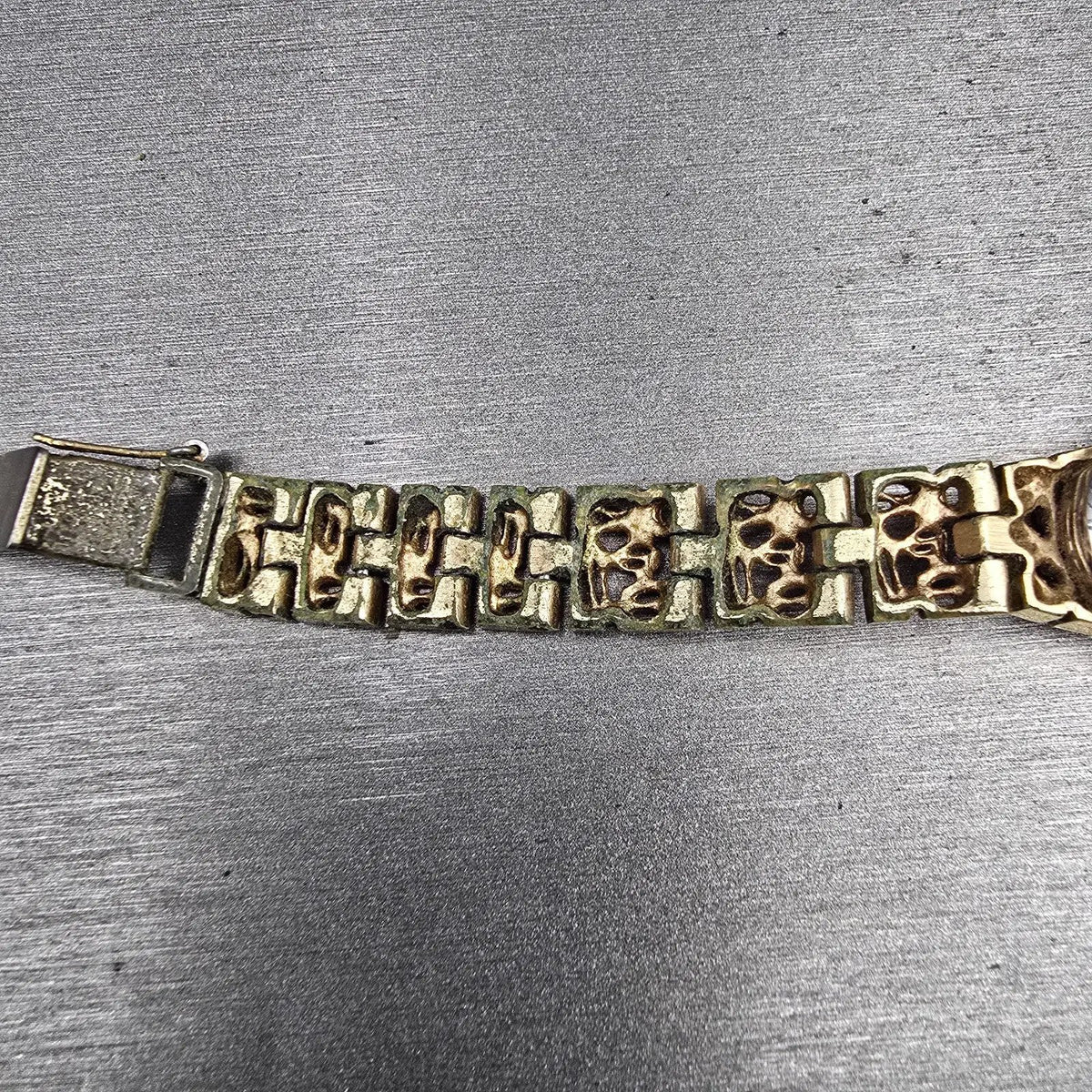 Seiko Watch Women 16mm Gold Dial Gold Nugget Round 11-0549 Manual Wind VTG JP10